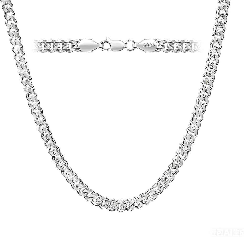 5Mm Cuban Link Chain for Men,Silver Chain for Men Women Jewelry 16-24 Inch