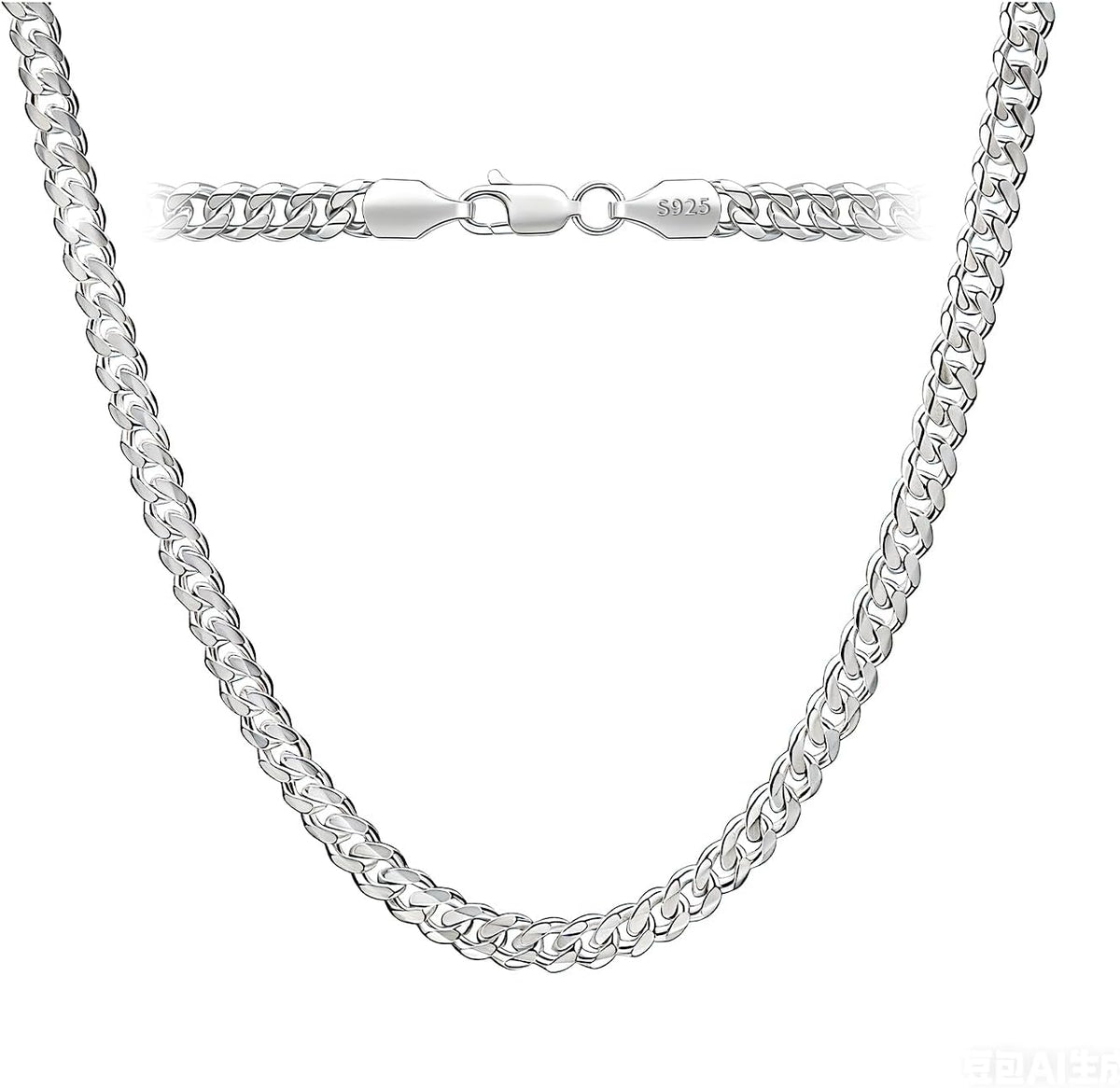 5Mm Cuban Link Chain for Men,Silver Chain for Men Women Jewelry 16-24 Inch