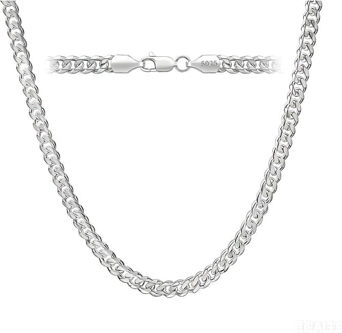 5Mm Cuban Link Chain for Men,Silver Chain for Men Women Jewelry 16-24 Inch