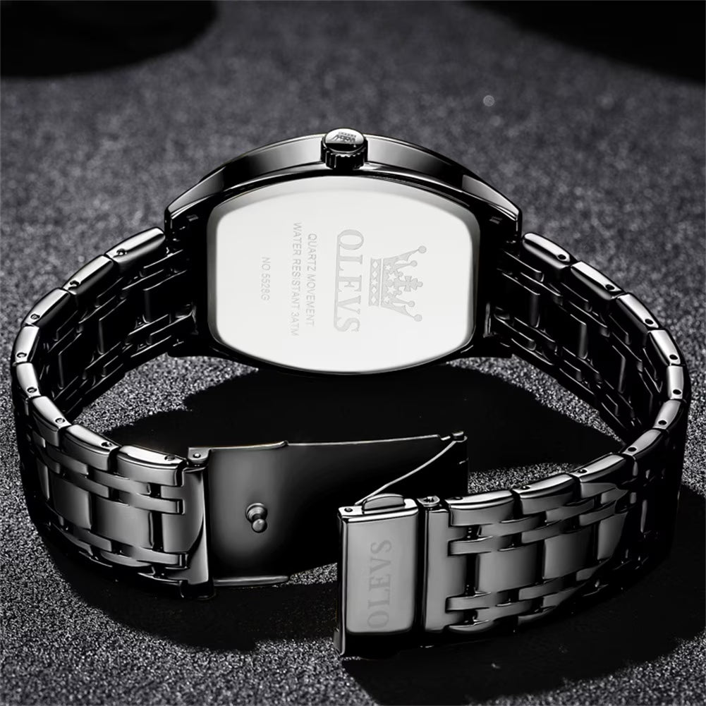 Mens Watches Square Business Dress Analog Quartz Date Luxury Watches for Men Dress Casual Stainless Steel Waterproof Luminous Mens Wrist Watches Gifts Reloj Para Hombre Plated Golden/Black Dial