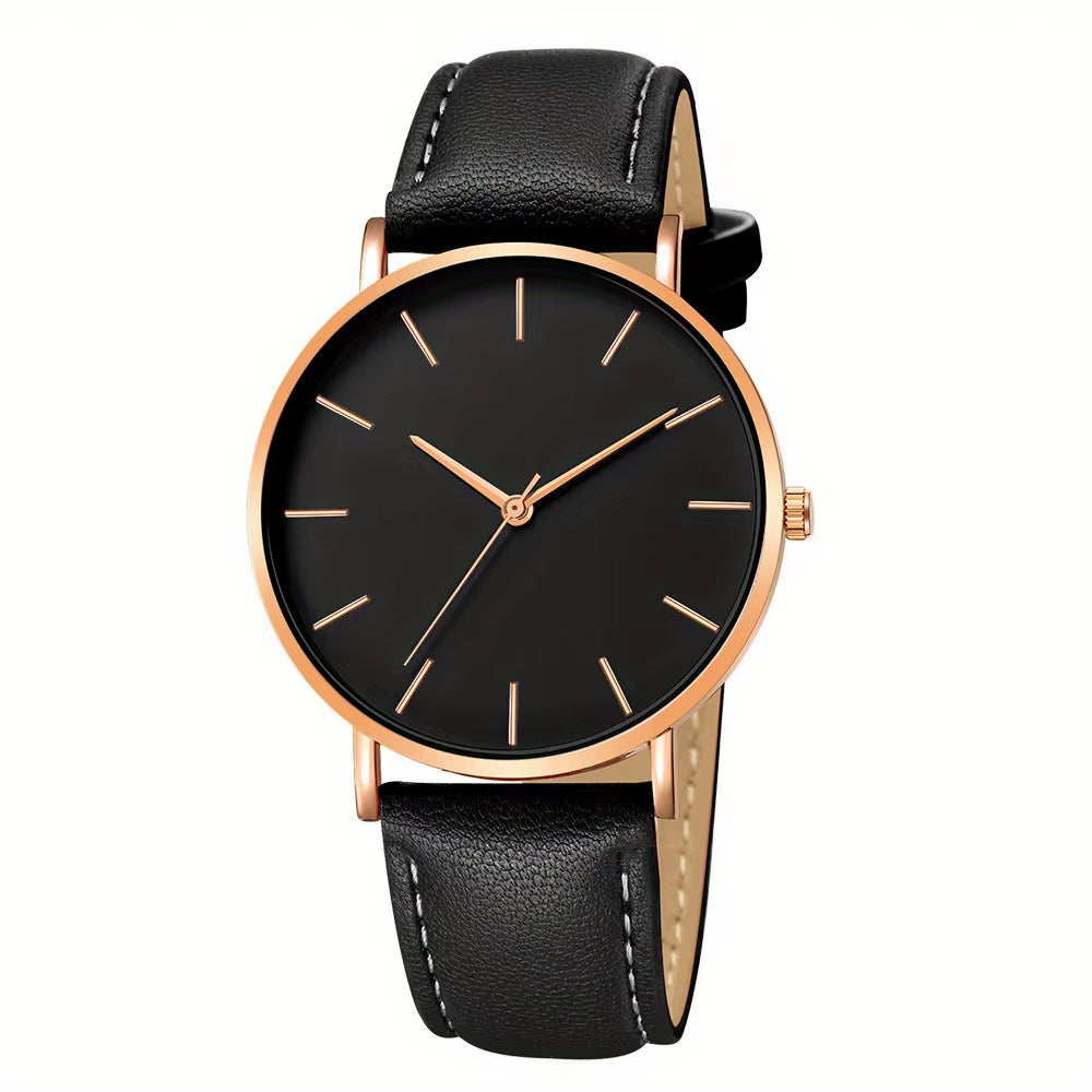 Men'S Casual Watches Men'S Simple Faux Leather Business Watches Quartz Men'S Watches, Ideal Choice for Gifts
