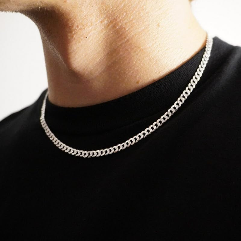 5Mm Cuban Link Chain for Men,Silver Chain for Men Women Jewelry 16-24 Inch