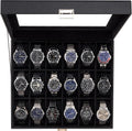 Watch Box Organizer, 18 Slot Watch Display Case, Allblack