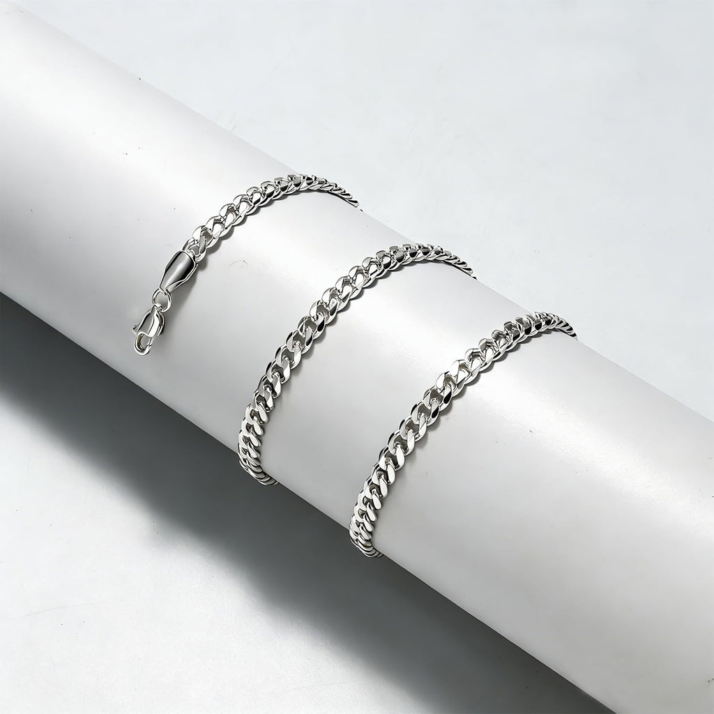5Mm Cuban Link Chain for Men,Silver Chain for Men Women Jewelry 16-24 Inch